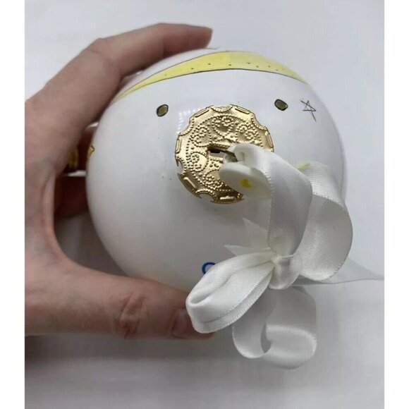 Cute As A Button Glass Christmas Ornament Signed Heaven Sent New Baby 4 Inch - Picture 6 of 16